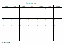 Imprimer gratuitement un calendrier mensuel (12 pages - un mois