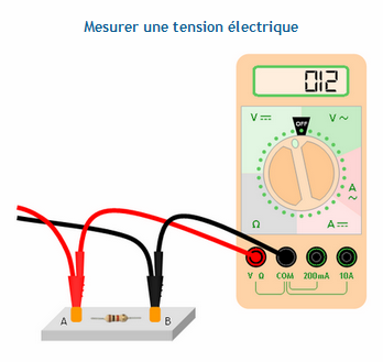 Comment mesurer une tension ? : Cours de collège